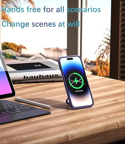 Miniatura 5 de Funda compatible con iPhone 13 Pro Max con soporte invisible magnético transparente, funda para iPhone 13 Pro Max, compatible con carga inalámbrica,