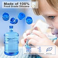 Vista 5 de MYLOLF Tapa de Jarra de Agua de 3 y 5 Galones, Paquete de 3, Tapa Reutilizable de Silicona de Grado Alimentario para Tapas Estándar/Rosca/Corona