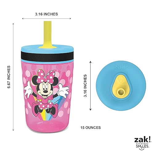 Miniatura 116 de Zak Designs - Juego de vasos Baby Shark Kelso de 15 onzas, sin BPA, tapa de rosca con popote hecha de plástico duradero y silicona, paquete perfecto