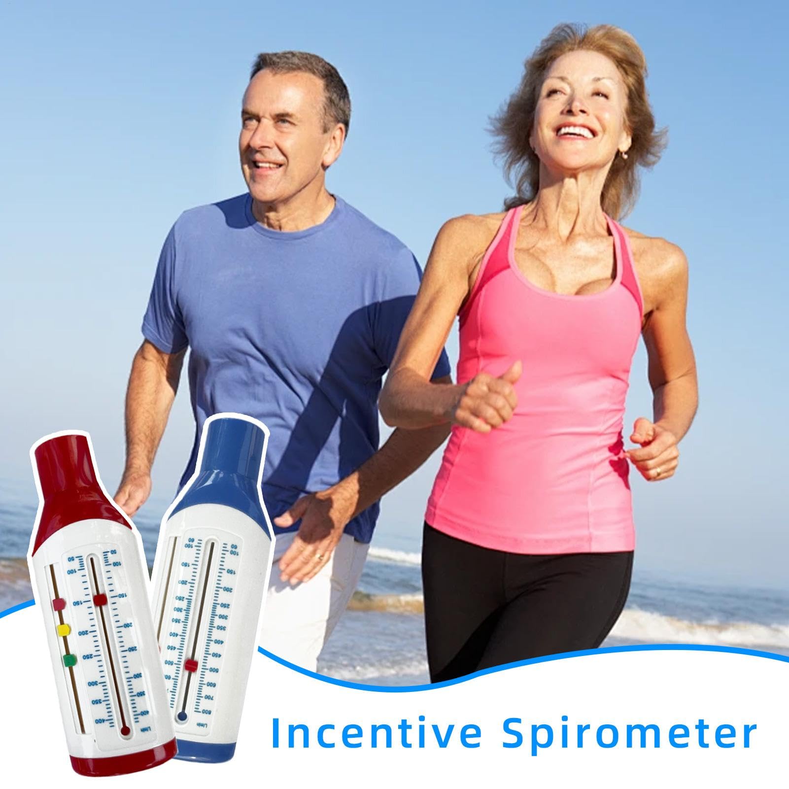 Spiromètre de poche avec balance Appareil d'exercice portable pour le fitness respiratoire
