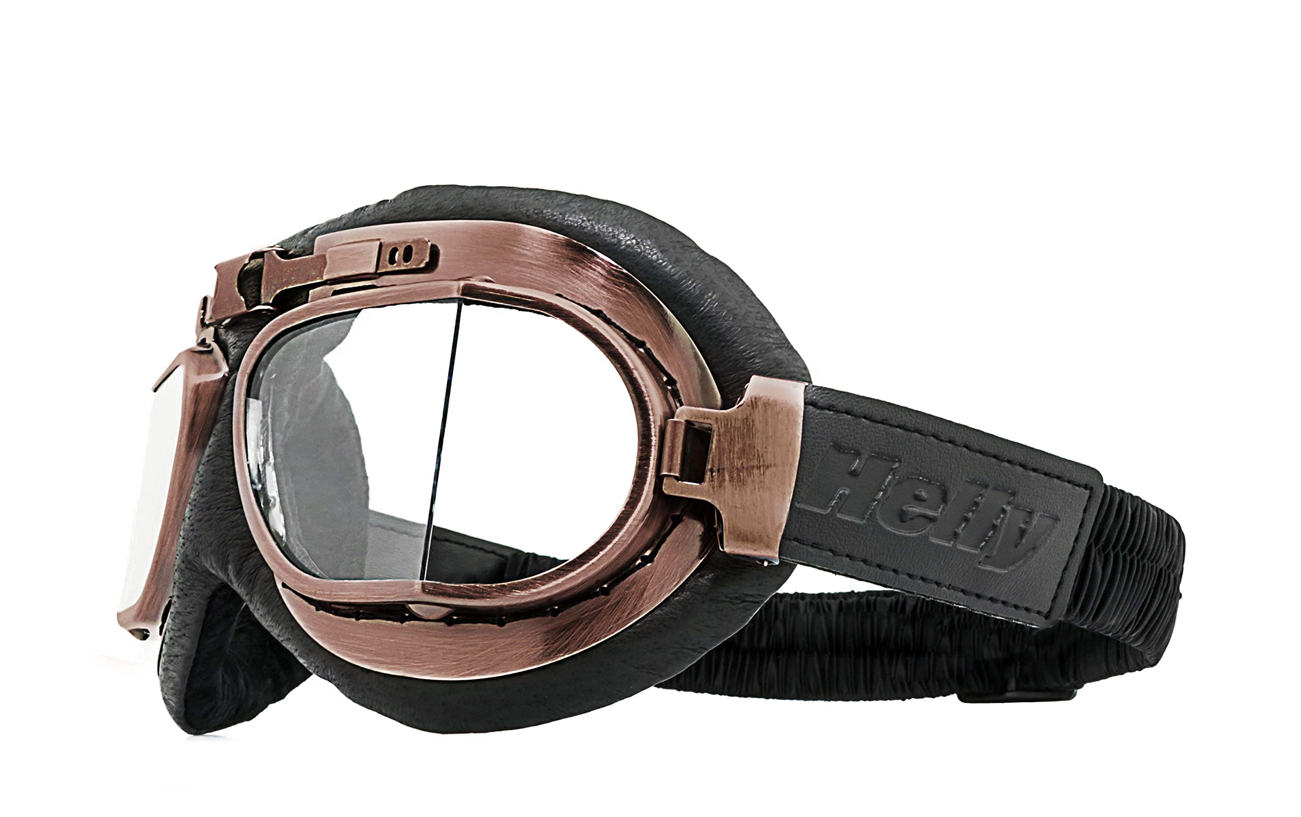 HELLY® - No.1 Bikereyes® | Motorradbrille | echt Leder | beschlagfrei, winddicht, HLT® Kunststoff-Sicherheitsglas nach DIN EN 166 | Motorradbrille: 1410