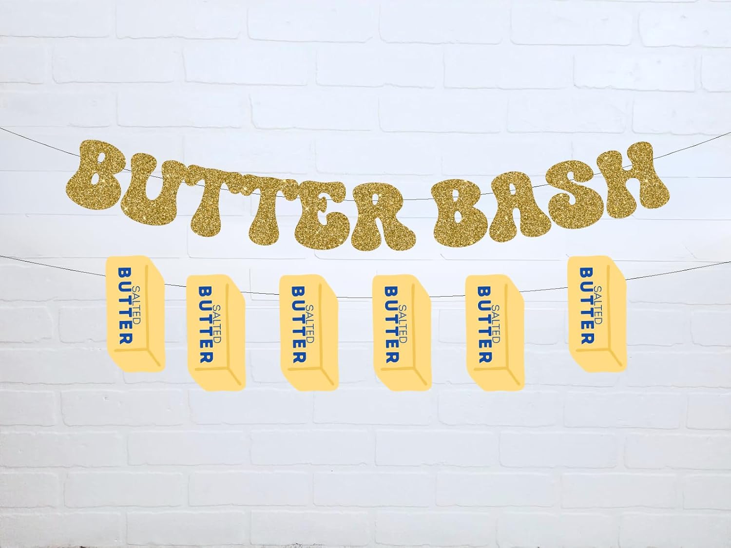 Salted Butter Theme birthday banner, Butter Bash Decorations, Yellow Party Sign