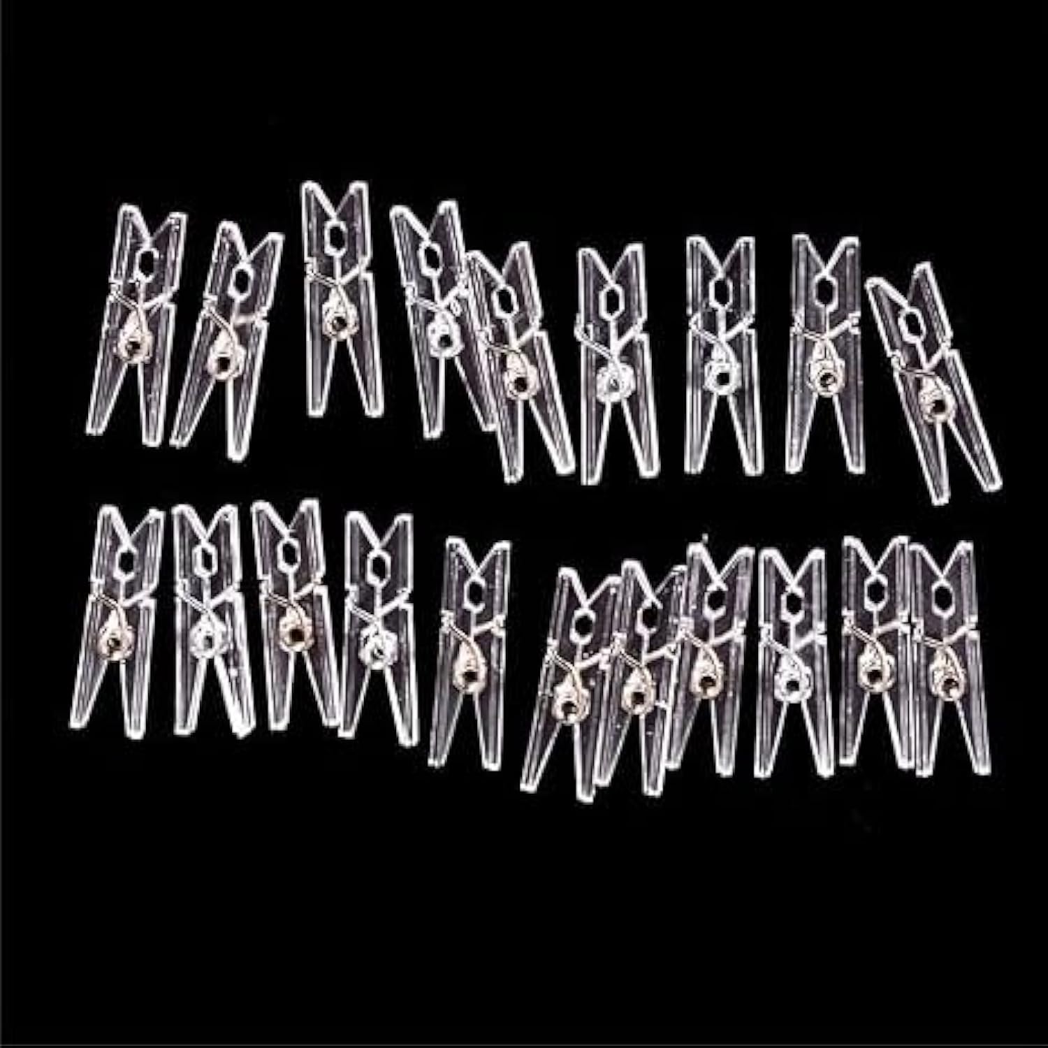 Jowxsx Clear 20Pcs Plastic Clothes Pins,Clothes Line String Clips, Mini Clothes Pins, Photo Paper Peg Pins Craft Clips,Laundry Storage And Organization Home(2.5Cm)