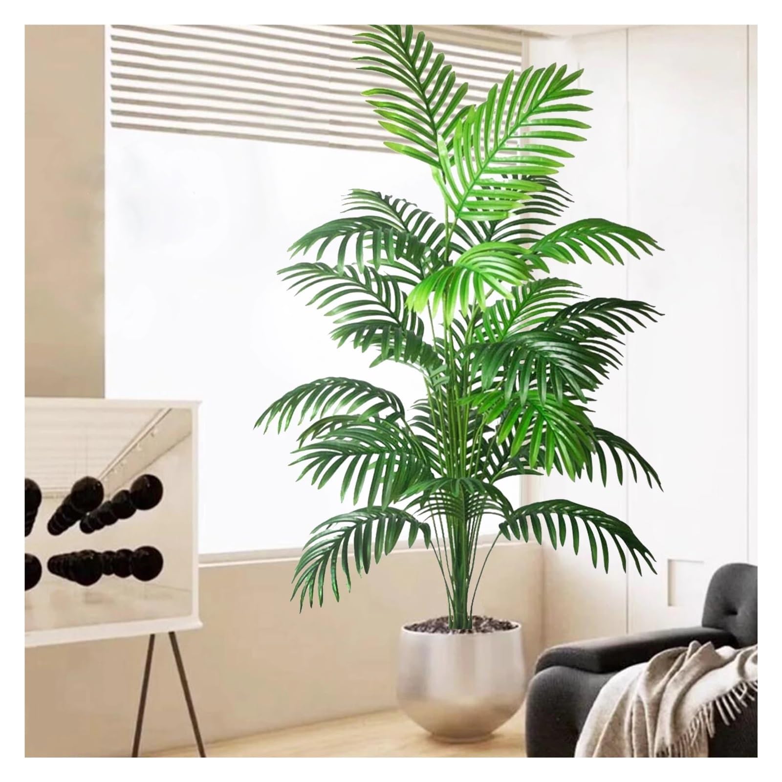 Pianta Finta Cadente Rami di foglia di palma in plastica verde pianta finta tropicale di grande palma artificiale da 60-120 cm adatti for la decorazione domestica(SWK6-24Y-125-T13)