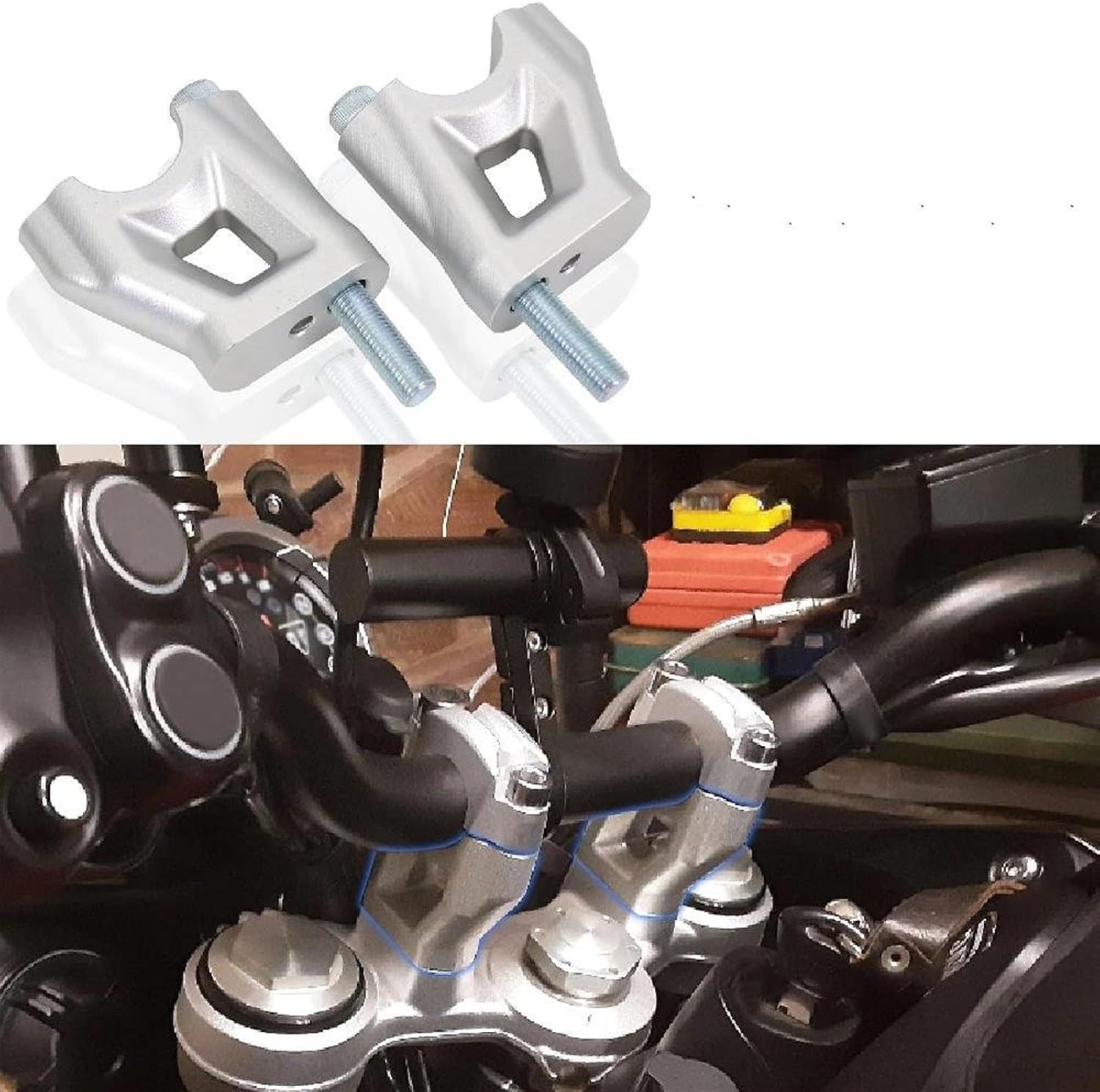 ライザー ハンドルバー タイガー用 800 800XC ため XCX ため XCA オートバイシルバーハンドルバーライザー移動バック