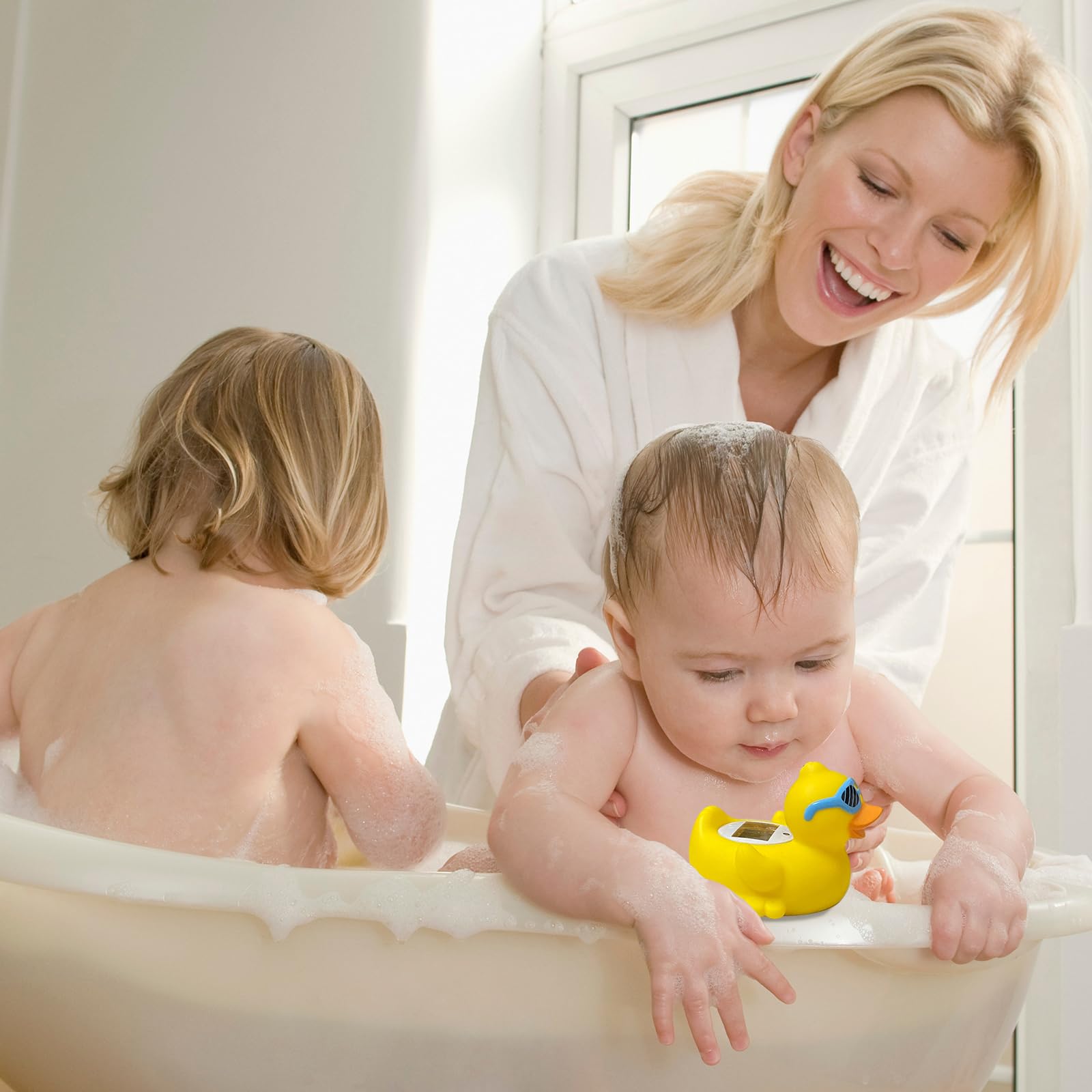 Termometro da Bagno per Bambini, Convertibile tra ℉ e ℃, Termometro di Sicurezza per Neonati e per la Temperatura della Stanza, Giocattolo Galleggiante Sicuro per Vasca da Bagno (Anatra)