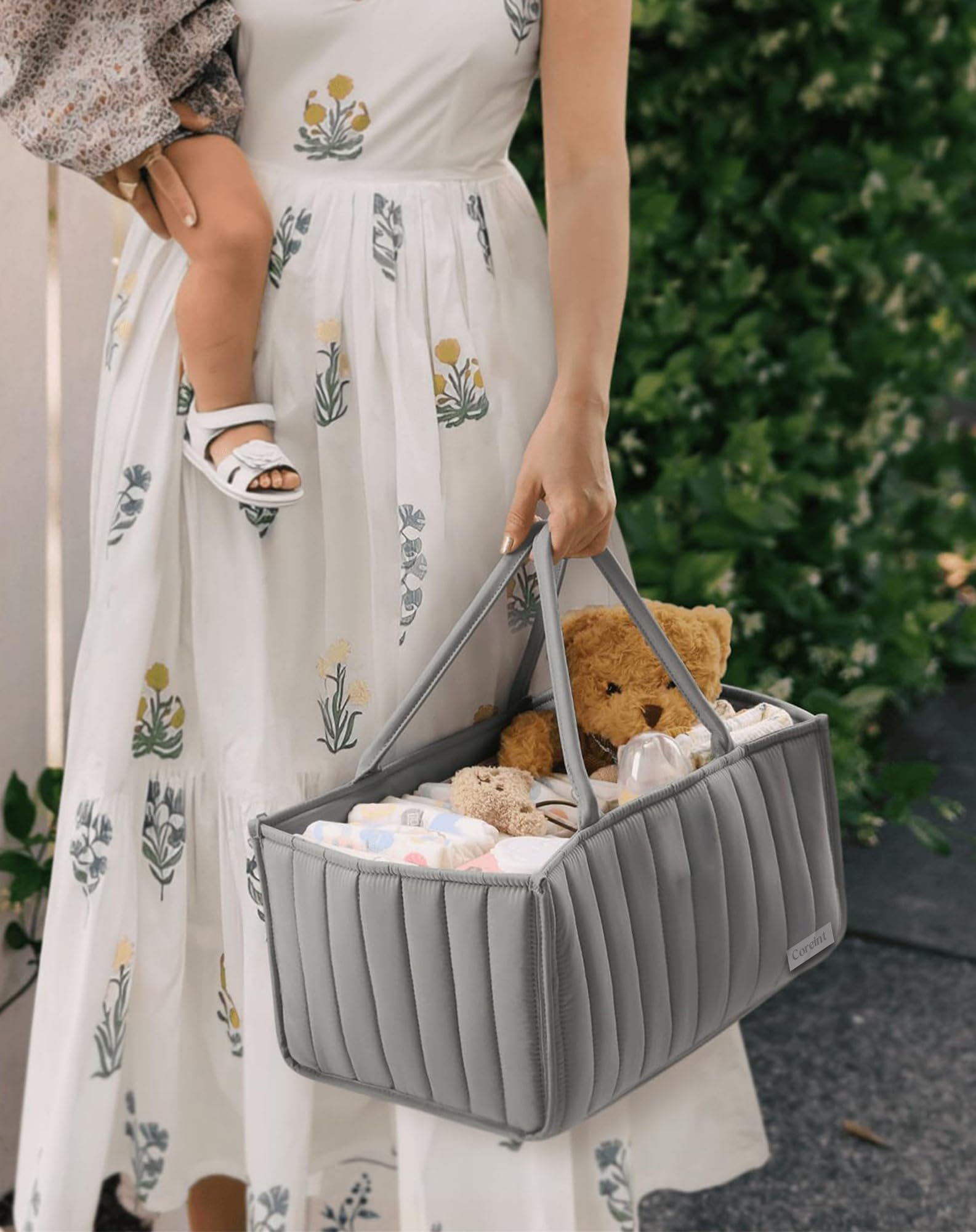 Nappy Caddy Organiser Large,Diaper Caddy,Unique Stylish Baby Shower Gifts For Mum Nursery Storage Basket - Image 3