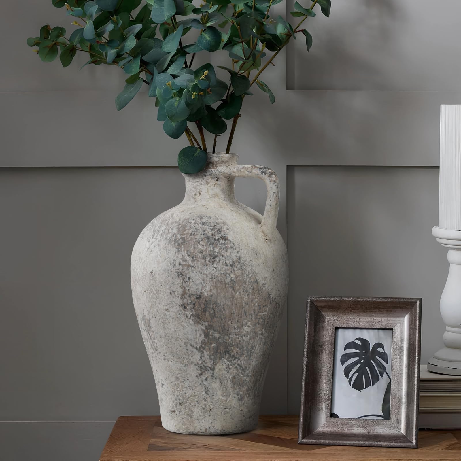 Amazon.com: Raityibnd Ceramic Rustic Farmhouse Vase, Distressed Boho ...