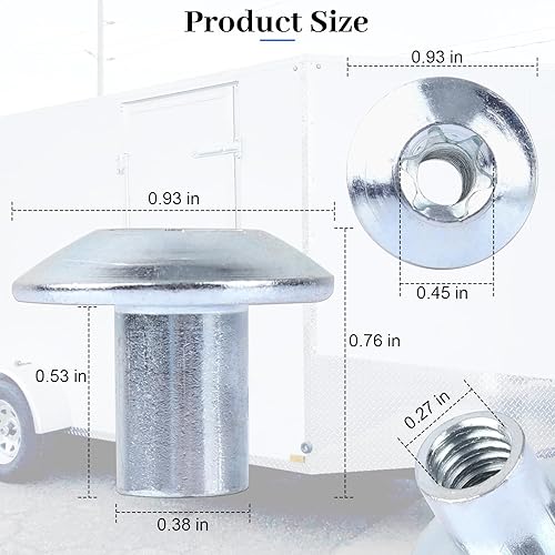 Miniatura 2 de Tuerca de cabeza abovedada Torx Barrel 516 pulgadas, rosca de carga para remolque, herrajes para puerta de remolque de carga (paquete de 8)