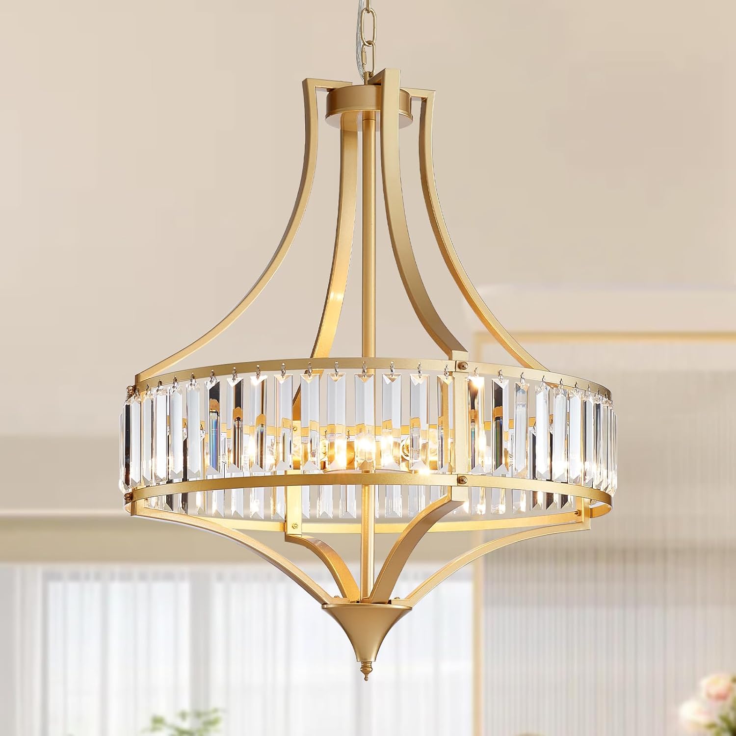 Amazon.com: Majhoiw Crystal Chandeliers for Dining Room 21.6" Rustic ...