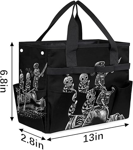 Miniatura 3 de Creative Skeletons Pattern Garden Tool Tote Bag for Women Men Gardening Tool Storage Bags with 10 Pockets Standable Garden Home Tool Kits Organizer