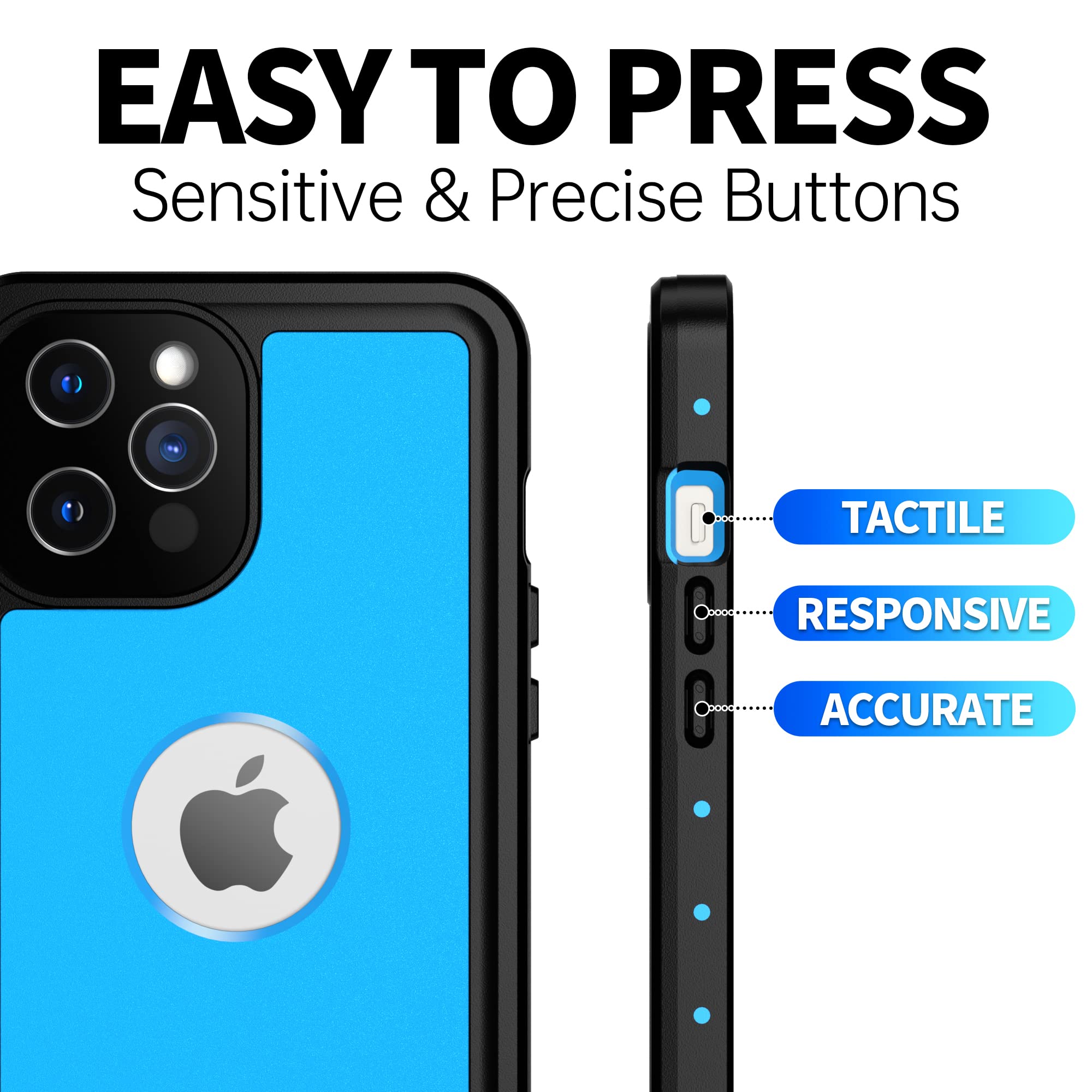 BEASTEK Funda impermeable para Apple iPhone 12 Pro Max, serie NRE, a prueba de golpes, a prueba de polvo bajo el agua certificado IP68, con protector de pantalla integrado, 6.7 pulgadas (azul)