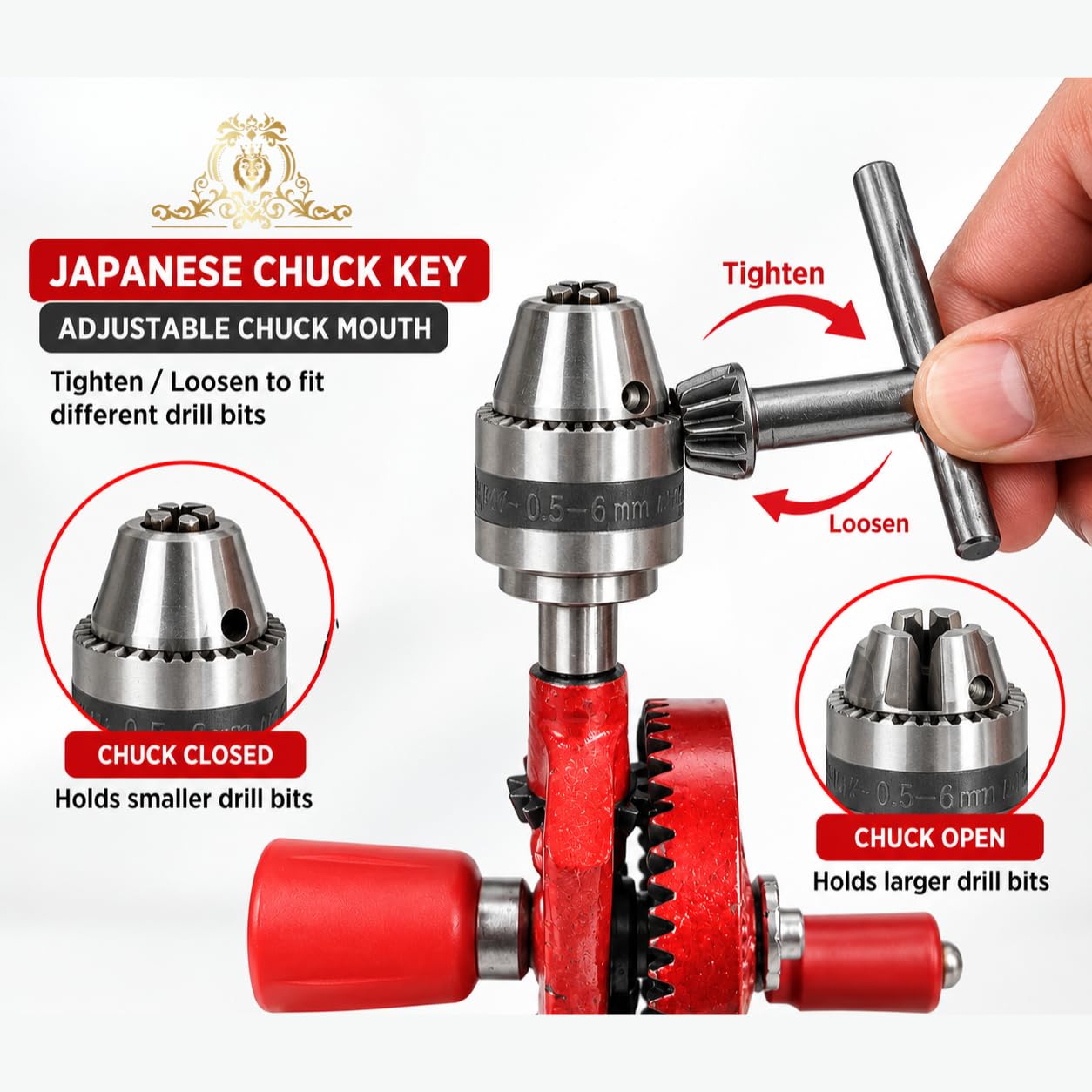 Johnson Tools Nahal 1/4β (6mm) Hand Drill Machine with Japanese Chuck Key Model Ideal for Jewellery Making, Woodworking and DIY Use 1