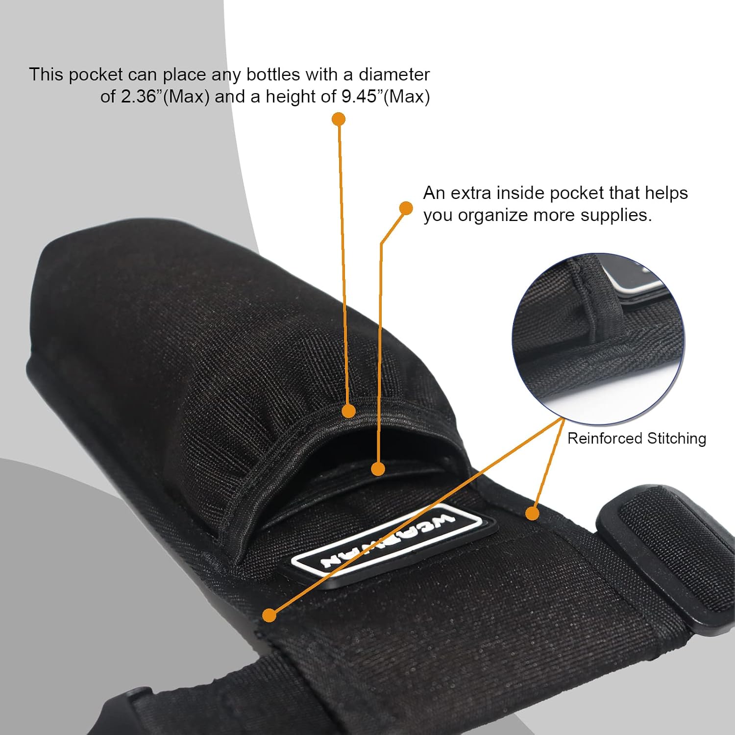 Massage Oil Holster, Adjustable and Durable Massage Holster, Bag only, Bottle not Included