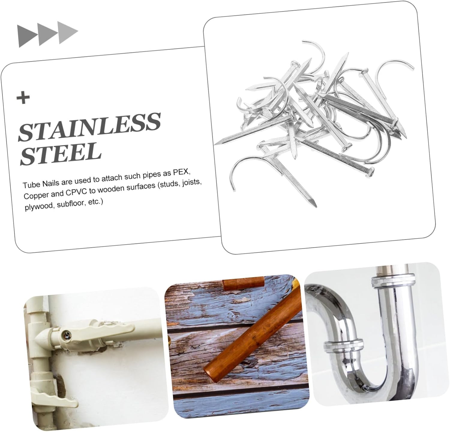 200pcs Pipe Support Nails for Steel Sturdy Steel Pipe Clips Random Colors Easy Installation for Plumbing and DIY Projects