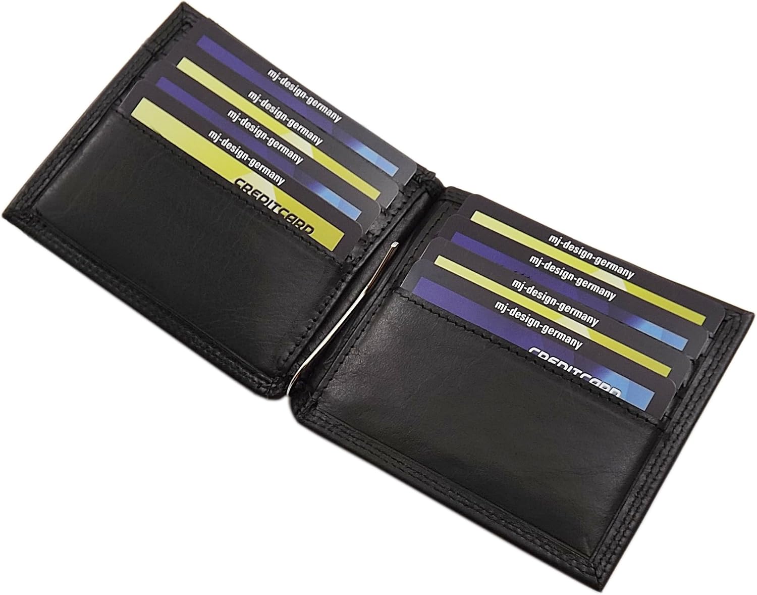 myledershop Vegetable Tanned Leather dollarclip Wallet MJ-Design-Germany in Black - Image 3
