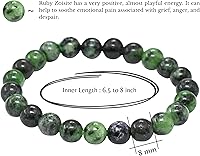 Vista 45 de Amazing Gemstone Pulsera de cristal para mujeres y hombres, pulsera de cristal curativo de protección, pulsera elástica con cuentas de piedras