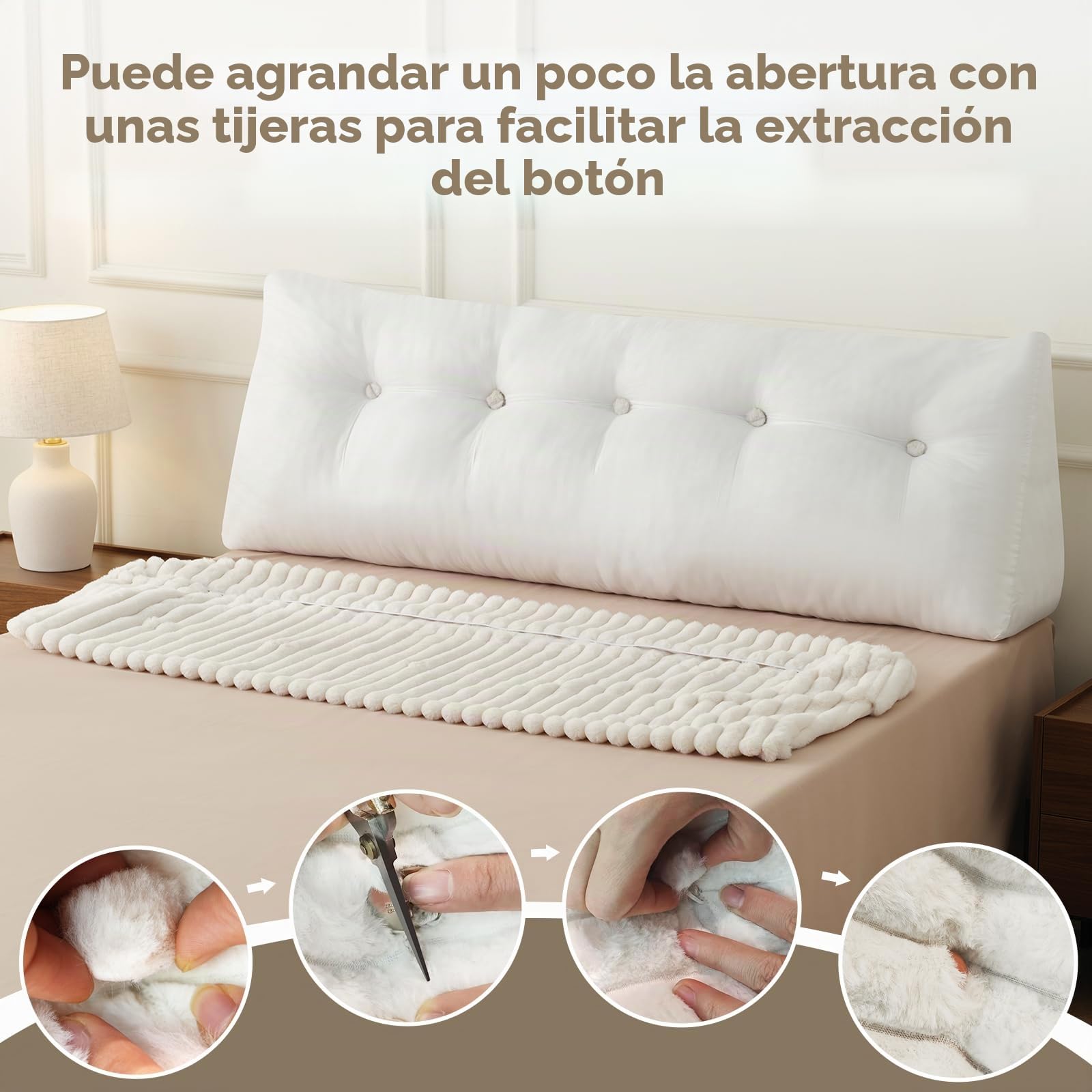 Z-Hom Cojín para Libros, cuña, cojín de Lectura para Cama y sofá, cojín de Espalda, práctico Compartimento Lateral, Cubierta extraíble, con Almohada Redonda (Variedad de Fibra Larga 150 * 50 * 20cm)