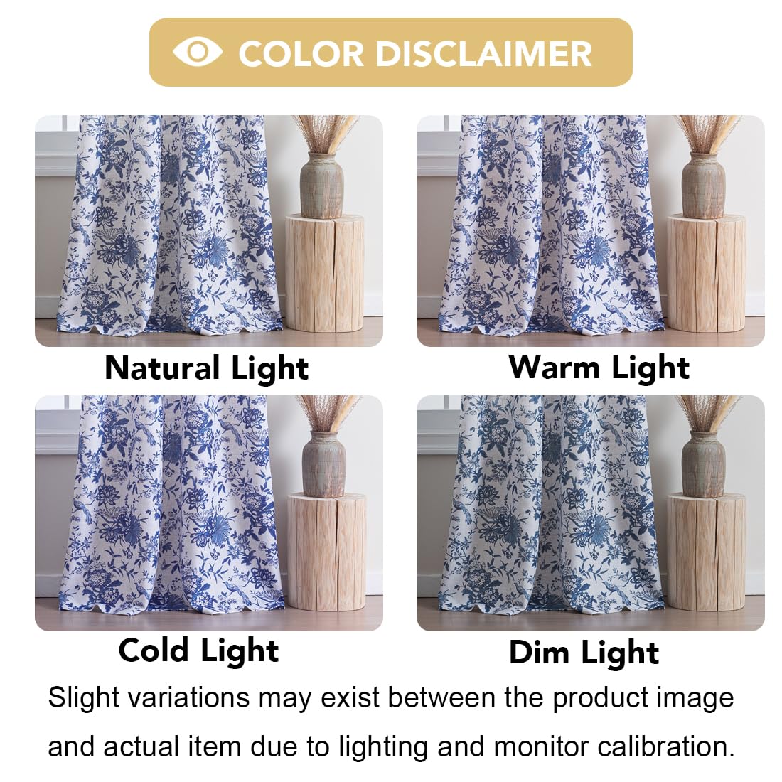 Floral Linen Curtains - Blue Farmhouse Drapes -6 Floral Linen Curtains - Blue Farmhouse Drapes -6