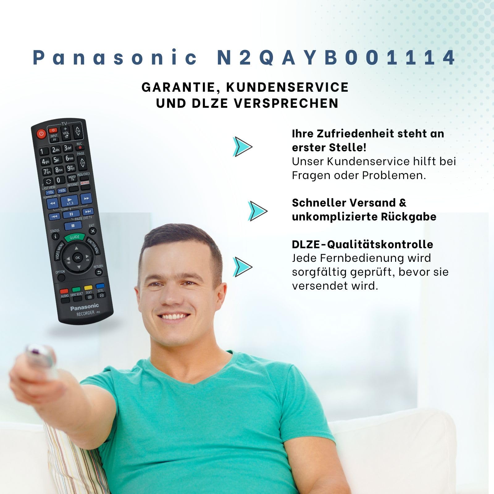 Panasonic N2QAYB001114 – Original-Fernbedienung für Panasonic Viera TVs – Achtung Nicht kompatibel mit Panasonic N2QAYB001113 !!!