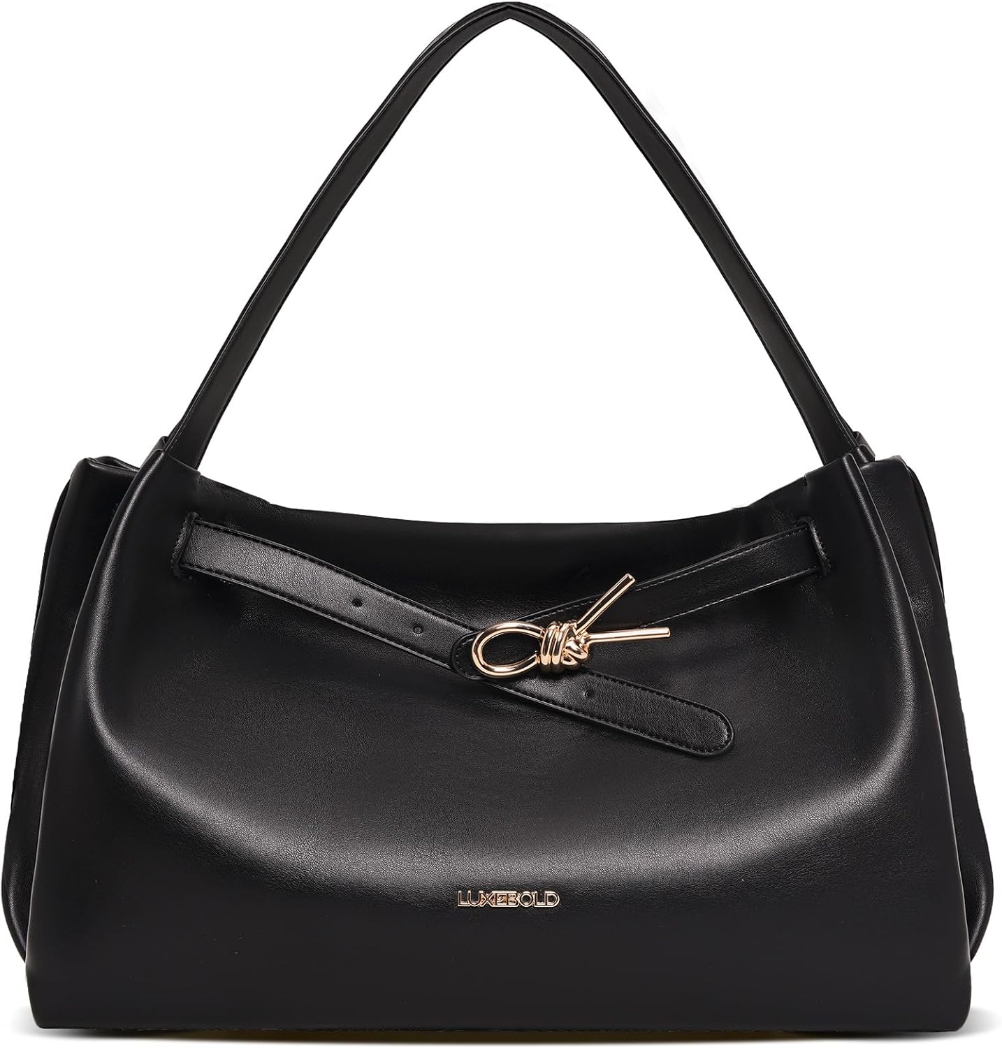 Hobo Bag for Women Soft Shoudler Handbags Slouchy Purses with Belted Detailing