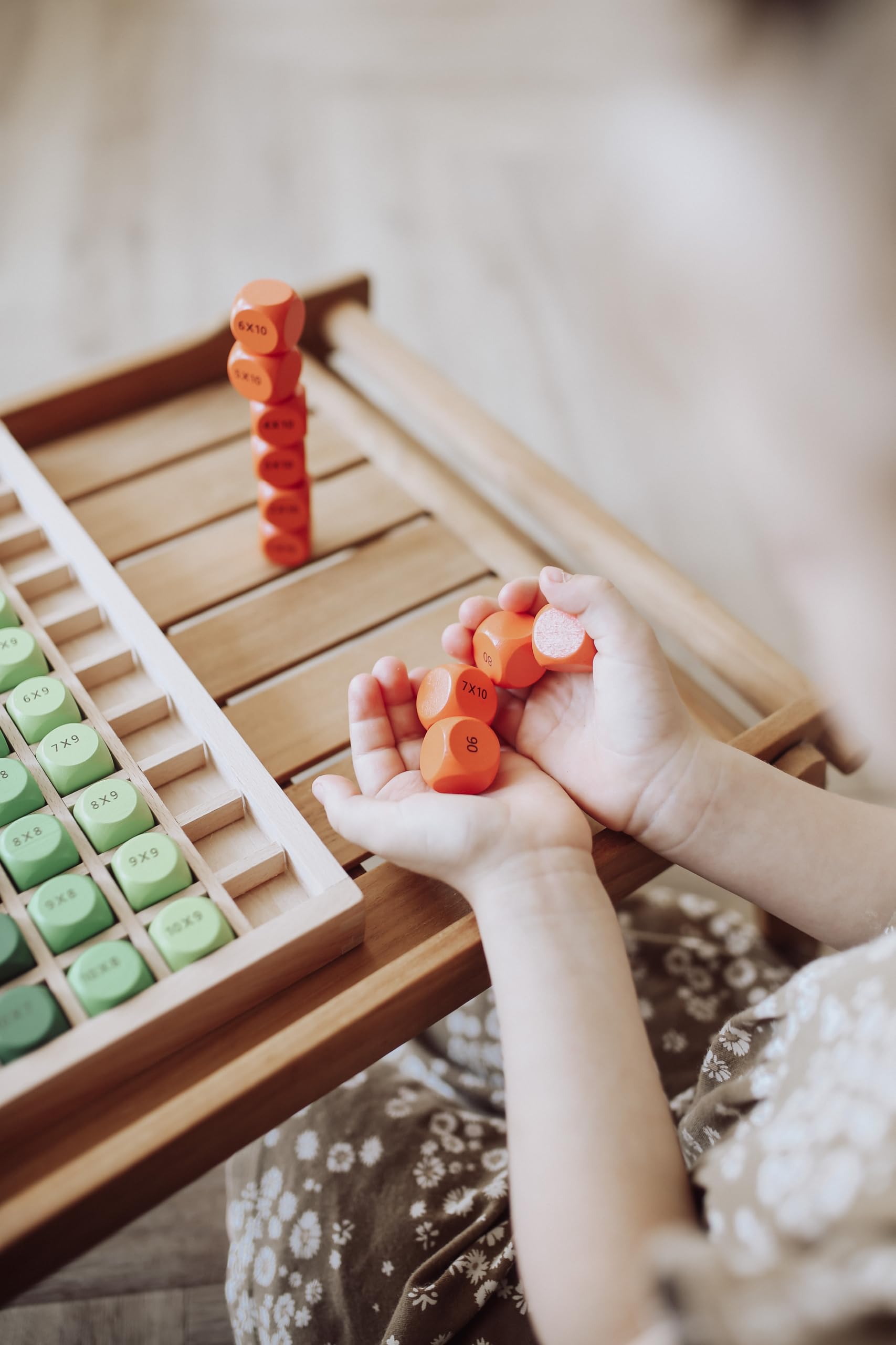 Grande Tabellina Natureich per 1x1 alunni delle elementari/tavola di calcolo in legno/cubi colorati con quesiti/gioco e divertimento per gli esperti di calcoli/imparare facilmente
