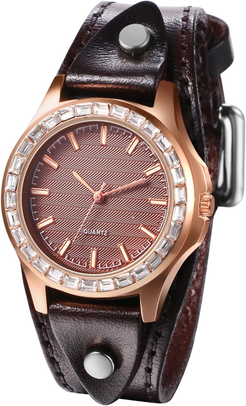 JewelryWe Vintage Wrist Watch Wide Leather Strap Togo Ubuy