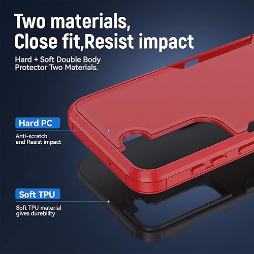 Miniatura 4 de fo - Funda protectora resistente para Samsung Galaxy S23 Plus, con protector de pantalla de cristal, probada en caídas de grado militar, resistente