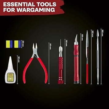The Army Painter Hobby Tool Kit with Glue & 6 Tools: Drill incl. 3 Bits, Knife, Side Cutter, Sculpting Tool & Green Stuff - for Warhammer & D&D Modeling Plastic, Resin & Metal Miniatures