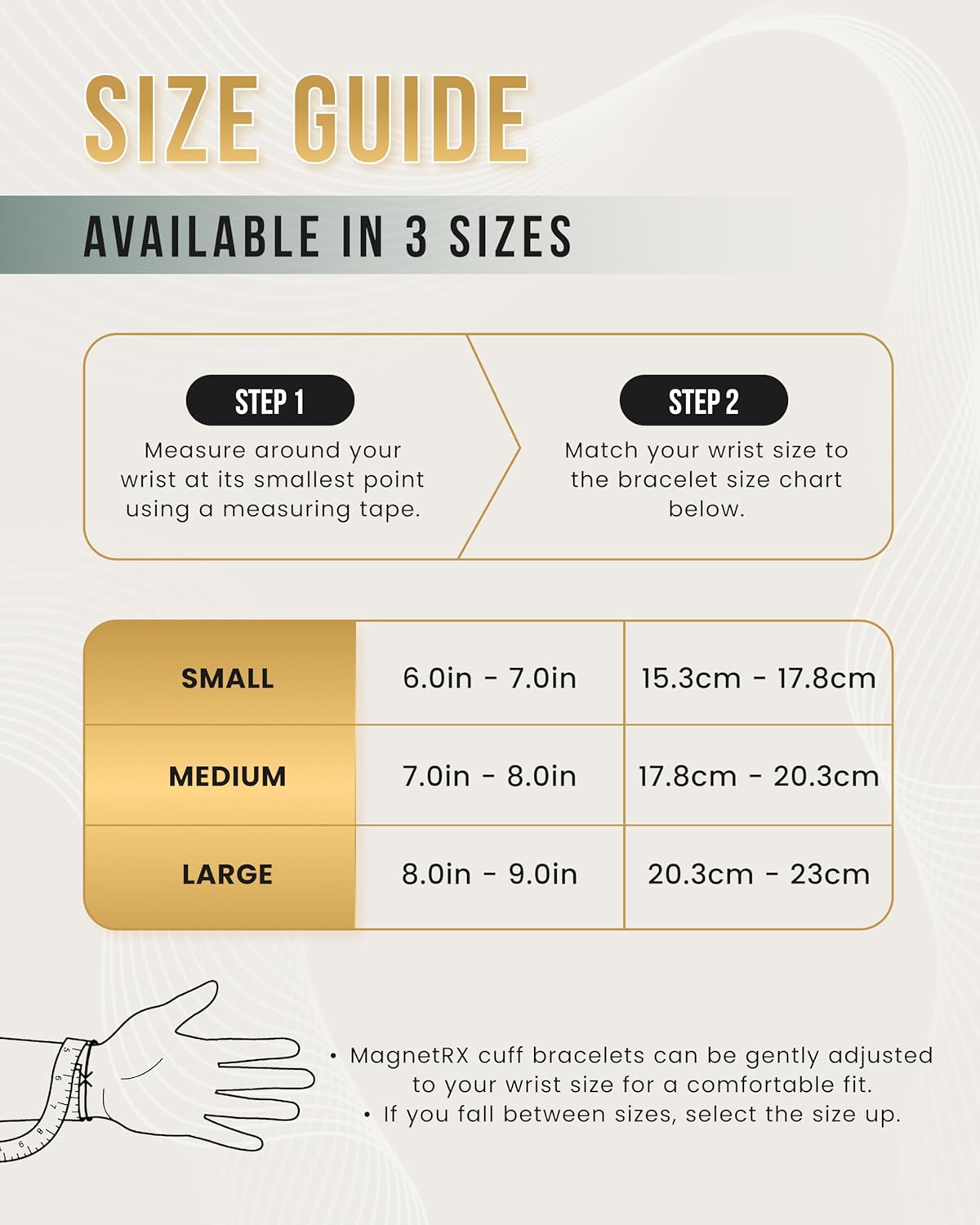 MagnetRX® Magnetic Bracelets for Men & Women - Elegant Bangle Men’s Cuff - Golf/Tennis Elbow & Balance, Stainless Steel Magnetic Bracelets for Women (Black | Medium) - Image 5