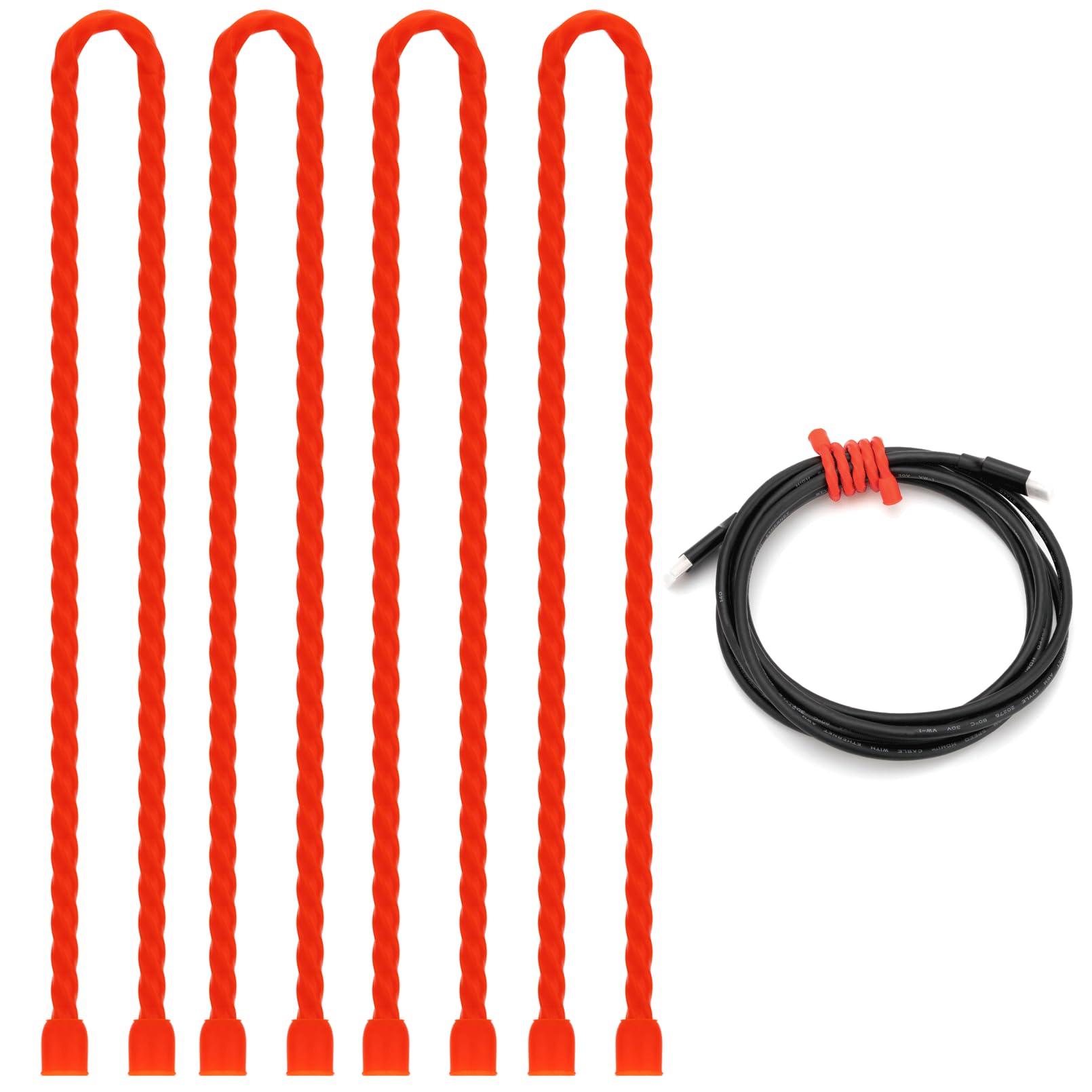 Gesipor Lot De 20 Attaches De Câble En Silicone Réutilisables En