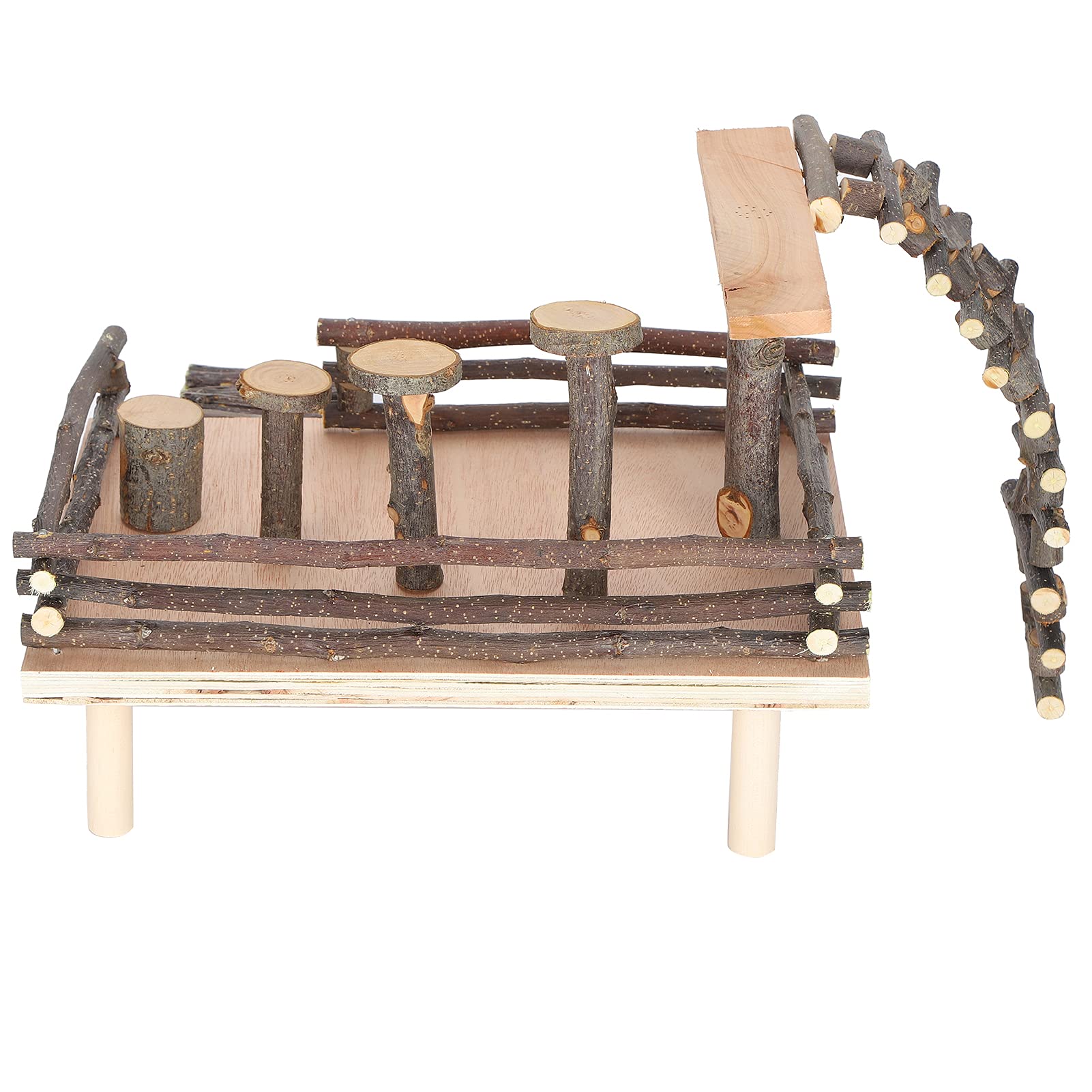 Escalera para Hámster, Juguete para Parque Infantil con Múltiples Plataformas para Mascotas Pequeñas, Applewood Fitness Steps