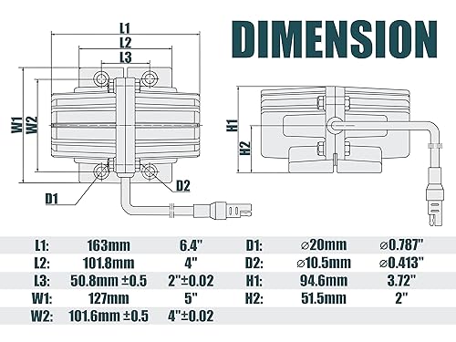 Miniatura 4 de VIB200 12VDC Vibrador Vibrador Motor para Esparcidor de Arena Sal y Mezclador de Hormigón 75Hz 200LBS