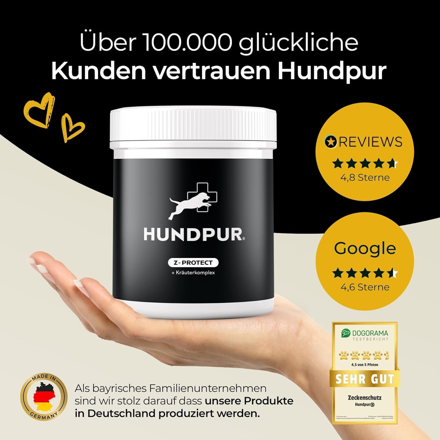 Z-Protect 300 g - Pellets für Hunde - Sorgenfreie Abenteuer in der Natur - Mit Schwarzkümmelöl & Zistrose - Natürliche Formel - Made in Germany