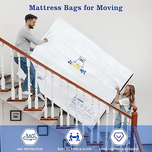 Miniatura 5 de Bolsas de colchón para mudanza y almacenamiento de tamaño Queen, cierre de cremallera que no se decolora, resistente al desgarro, ultra grueso,