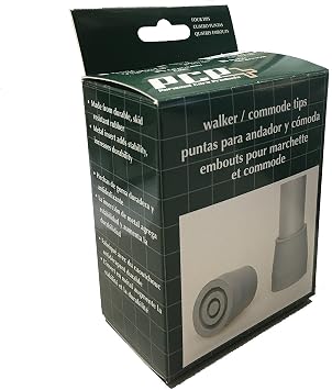 PCP Replacement Walker or Commode Tips, 1 inch / 2.5 cm Diameter (Black, Set of 4)
