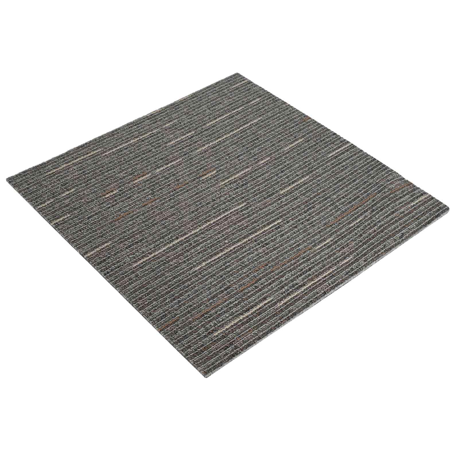 Teppichfliese Gestreift DunkelBrown 50 x 50 cm 20 Stk.