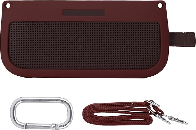co2CREA Case Silicone for Bose SoundLink Flex Bluetooth Portable Speaker, Portable Ultra-light Protective Sleeve with Carabiner and Shoulder Strap (Speaker and Accessories not Included)