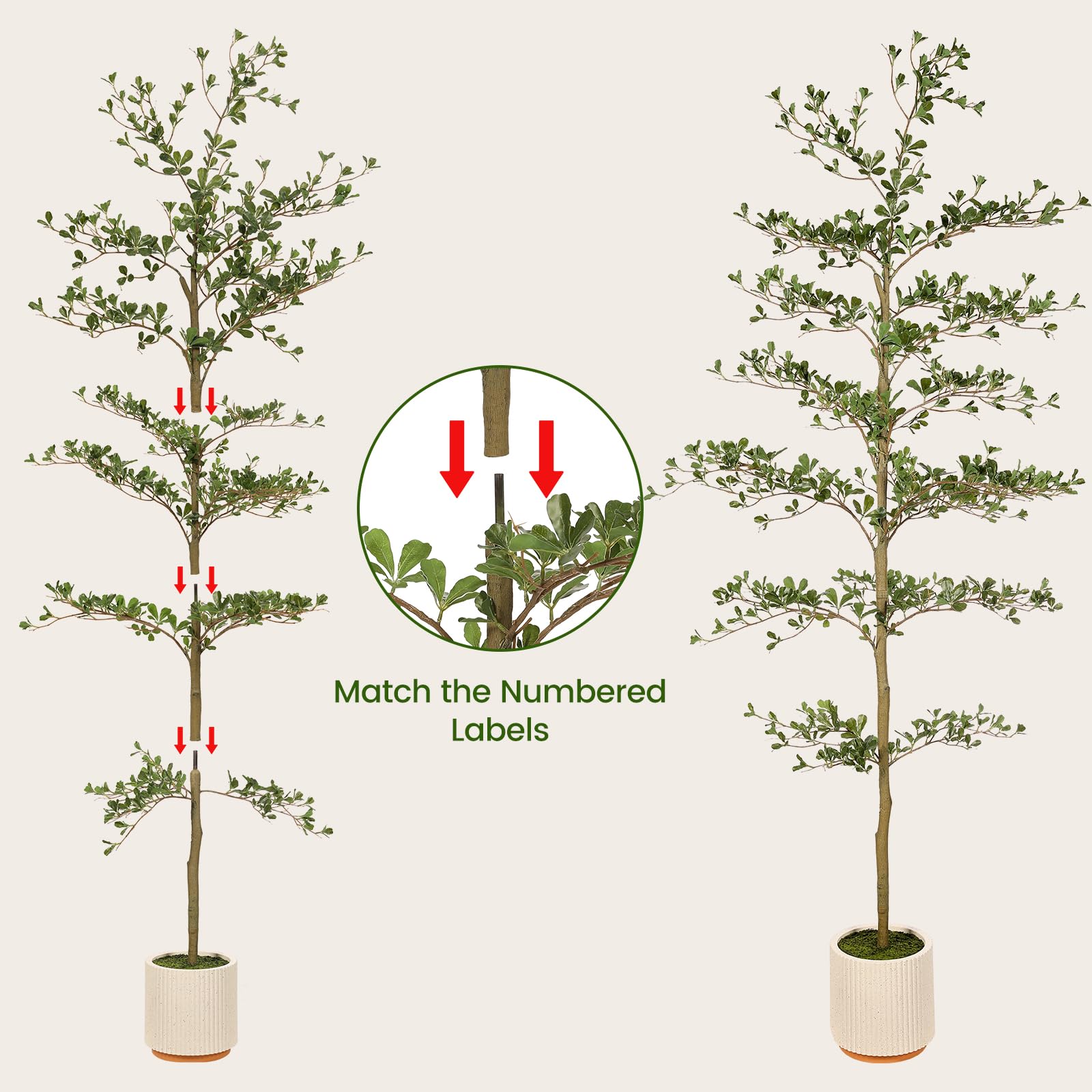 FEELEAD Albero di ulivo finto nero, 2,1 m, realistico albero di olivo nero con vaso da interni finti ulivi neri con rami naturali e foglie realistiche per la decorazione di casa e ufficio