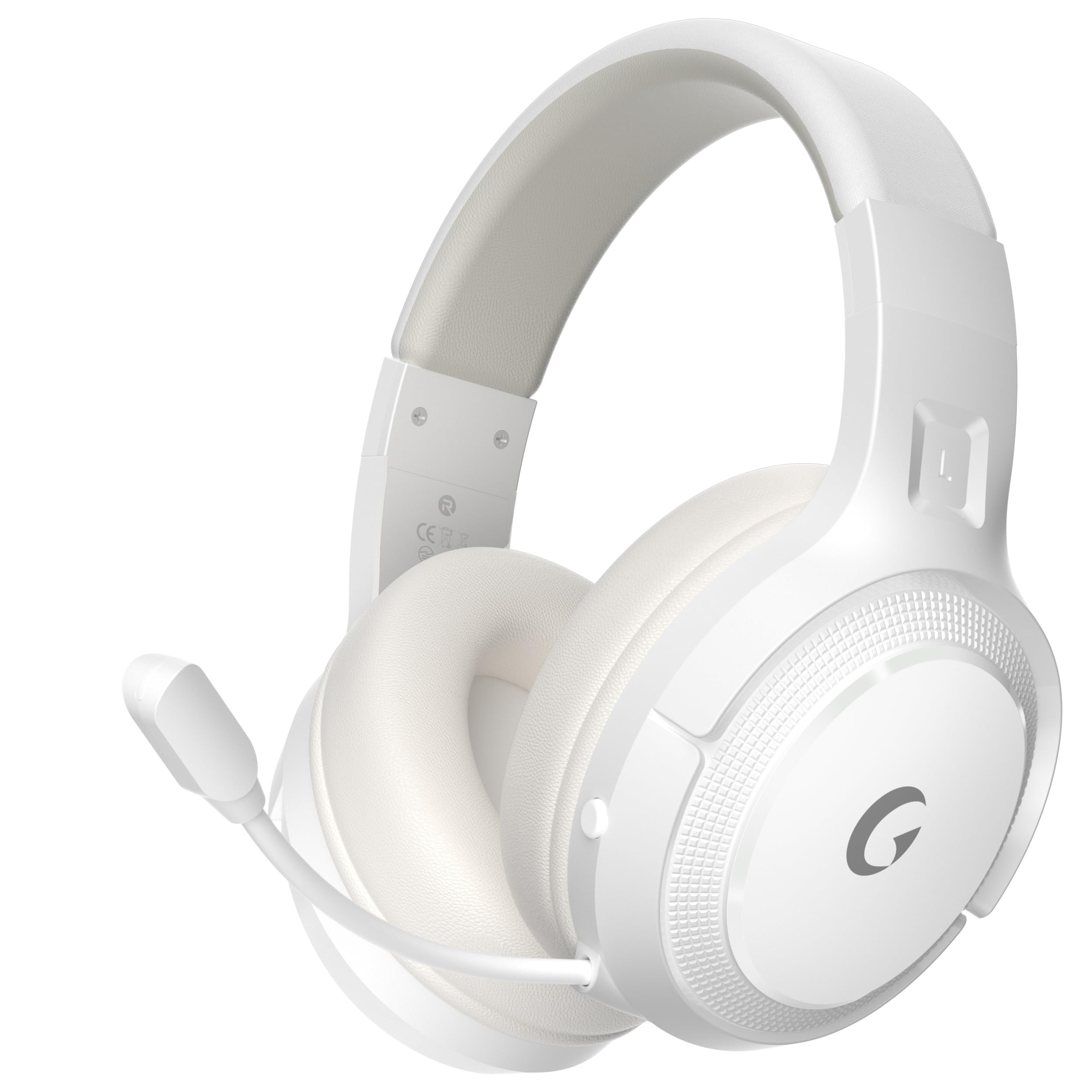 AOC Wireless Gaming Headset for PS5, PS4,PC, 2.4GHz Gaming Headphones | Bluetooth 5.3, 360° Noise Cancelling Mic, 20ms Low-Latency, 50+Hr Battery, 53mm Speaker, 3D Surround Sound, Type-C- White