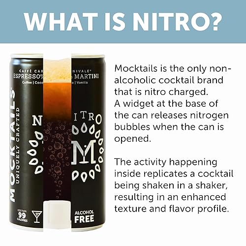 Miniatura 17 de NITRO Mocktails Espress0% Martini (paquete de 12) galardonado Espresso Martini cargado de nitrógeno Craftmix sin alcohol elaborado con el mejor