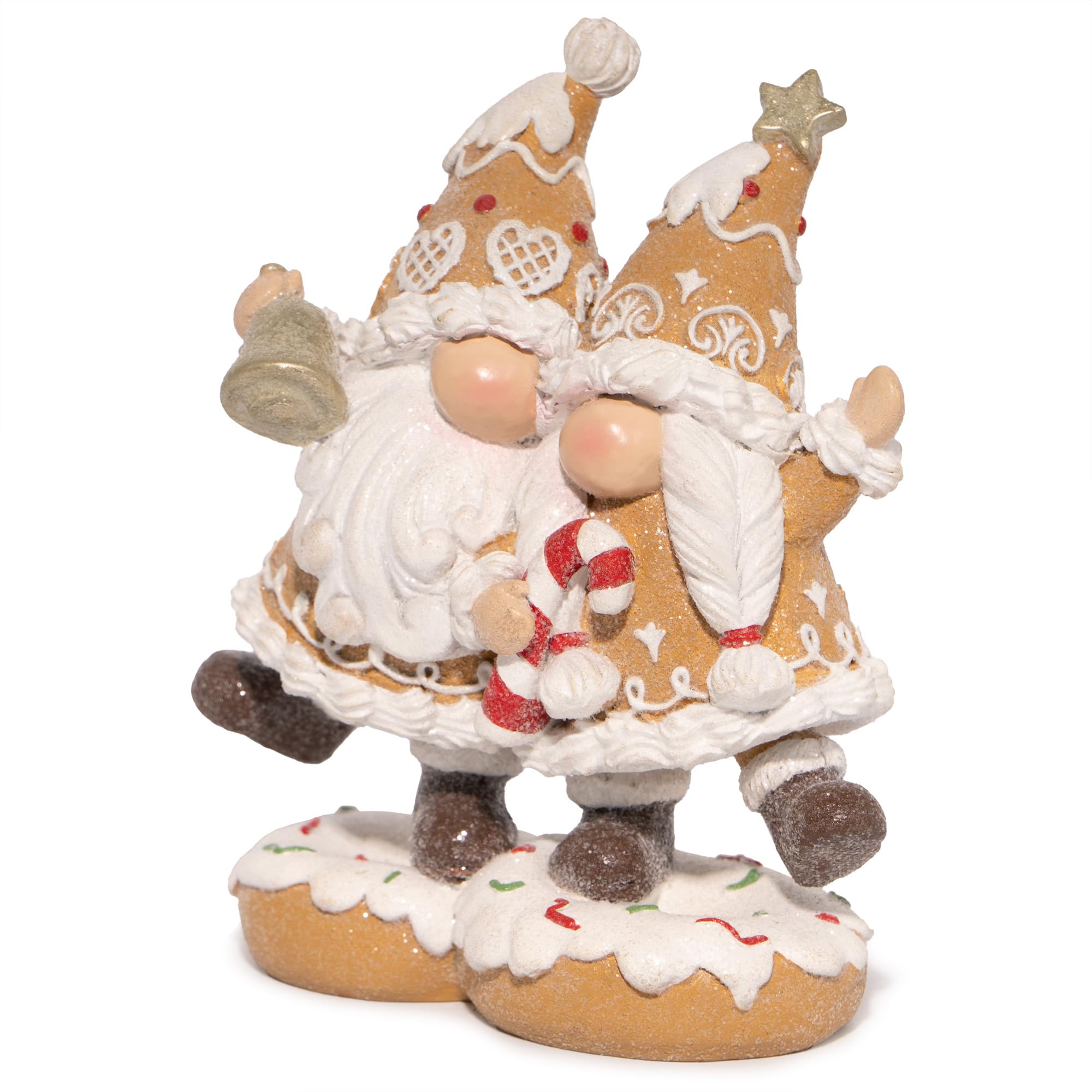 Hodao 2 PCS Christmas Gingerbread Man Gnomes Decoration - Swedish Tomte Gnomes Figurines for Xmas Decor Gifts - Brown