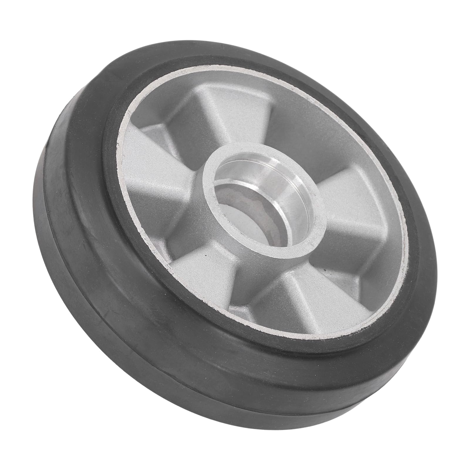 Roue de de Camion 180 X 50 Mm, Trou de Roulement 6204, Pneu de Rechange en Caoutchouc Solide pour Chariot élévateur Hydraulique Artisanal avec Moyeu en Acier Inoxydable,