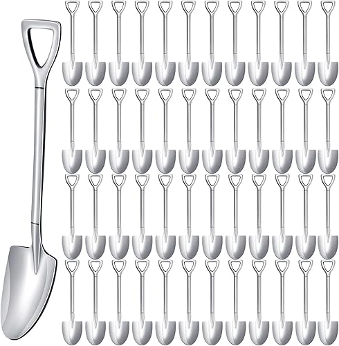 Zhehao 100 cucharas de pala de acero inoxidable de 6.1 pulgadas, cuchara de postre reutilizable para helado, frutas, café, hogar, restaurante,