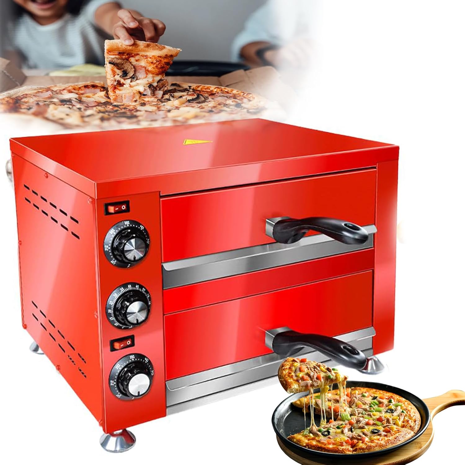 Commercial Pizza Oven Maker, 12" Stainless Steel 360° DoubleLayer