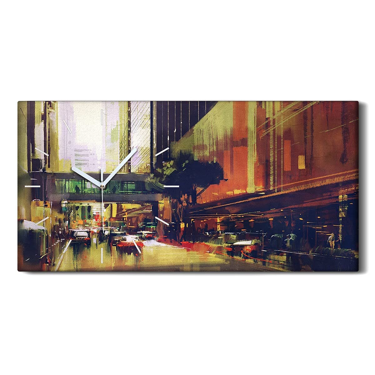 Horloge sur Toile Art Mural Contemporain Premium Mains Blanches