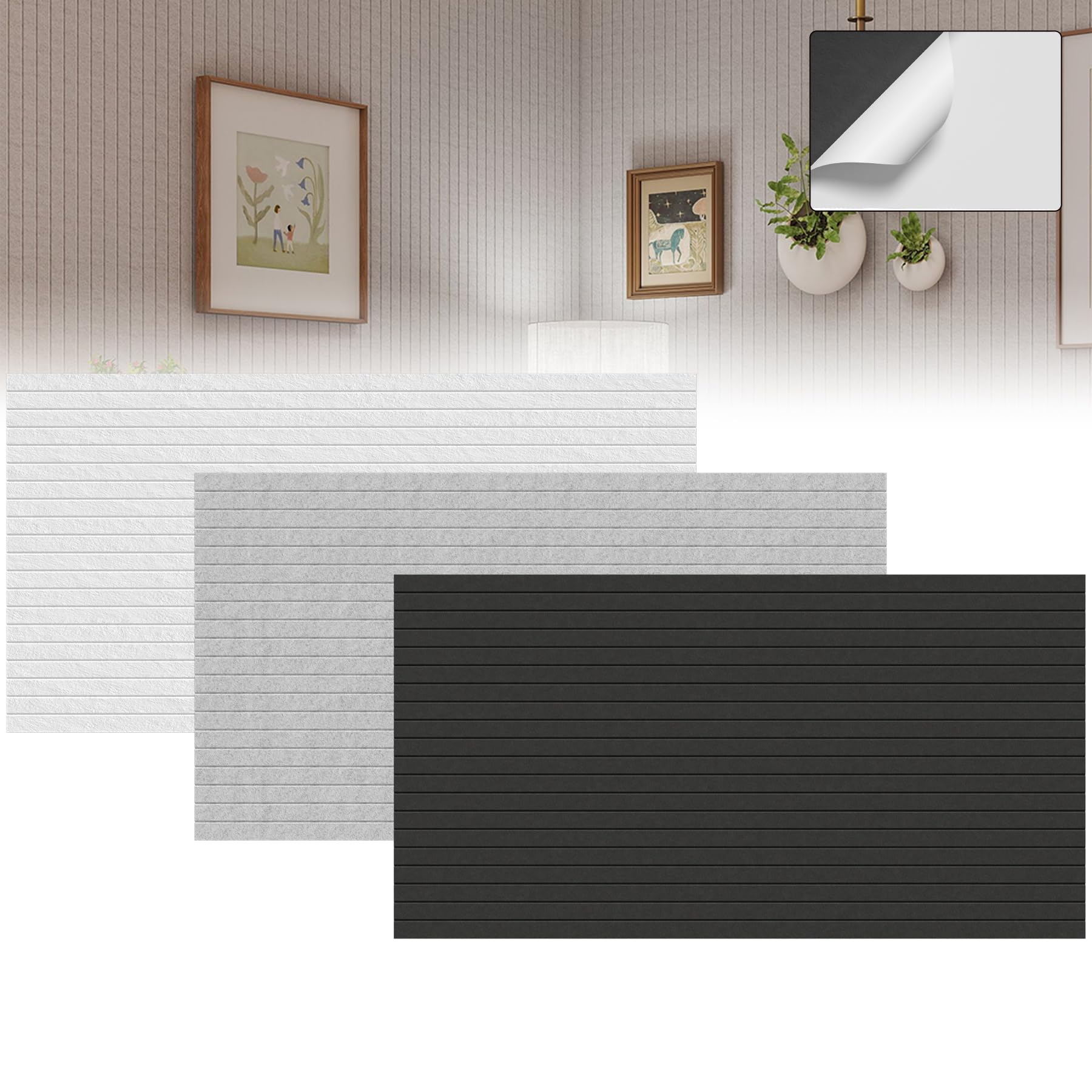 Froadp Akustyczne panele ścienne 3D, samoprzylepne, białe, 8 sztuk, 120 x 60 cm, panele akustyczne, izolacja akustyczna, dekoracja ścienna, kino domowe, do biura