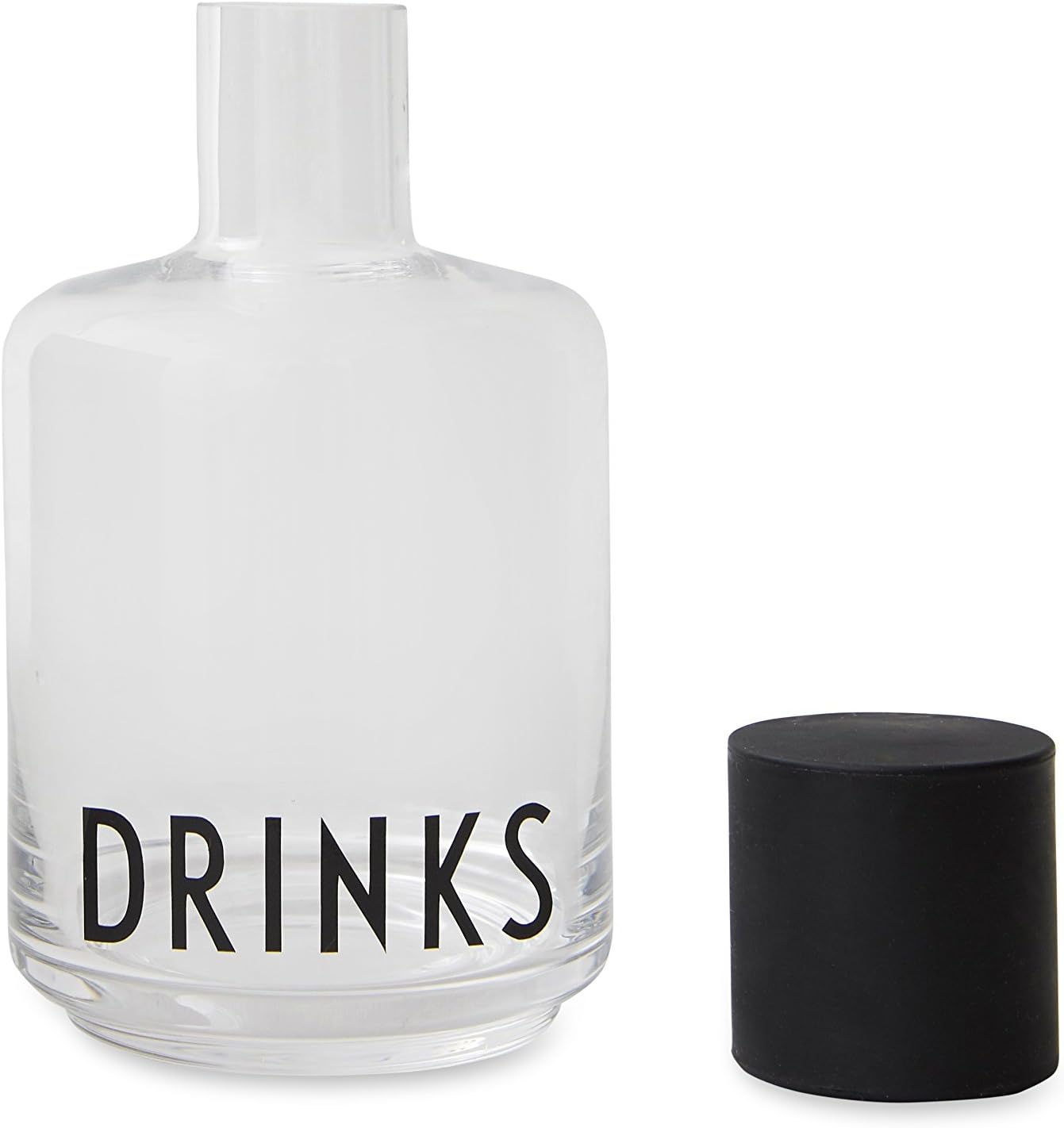 Design Letters Glass Carafe avec couvercles en silicone Carafe en