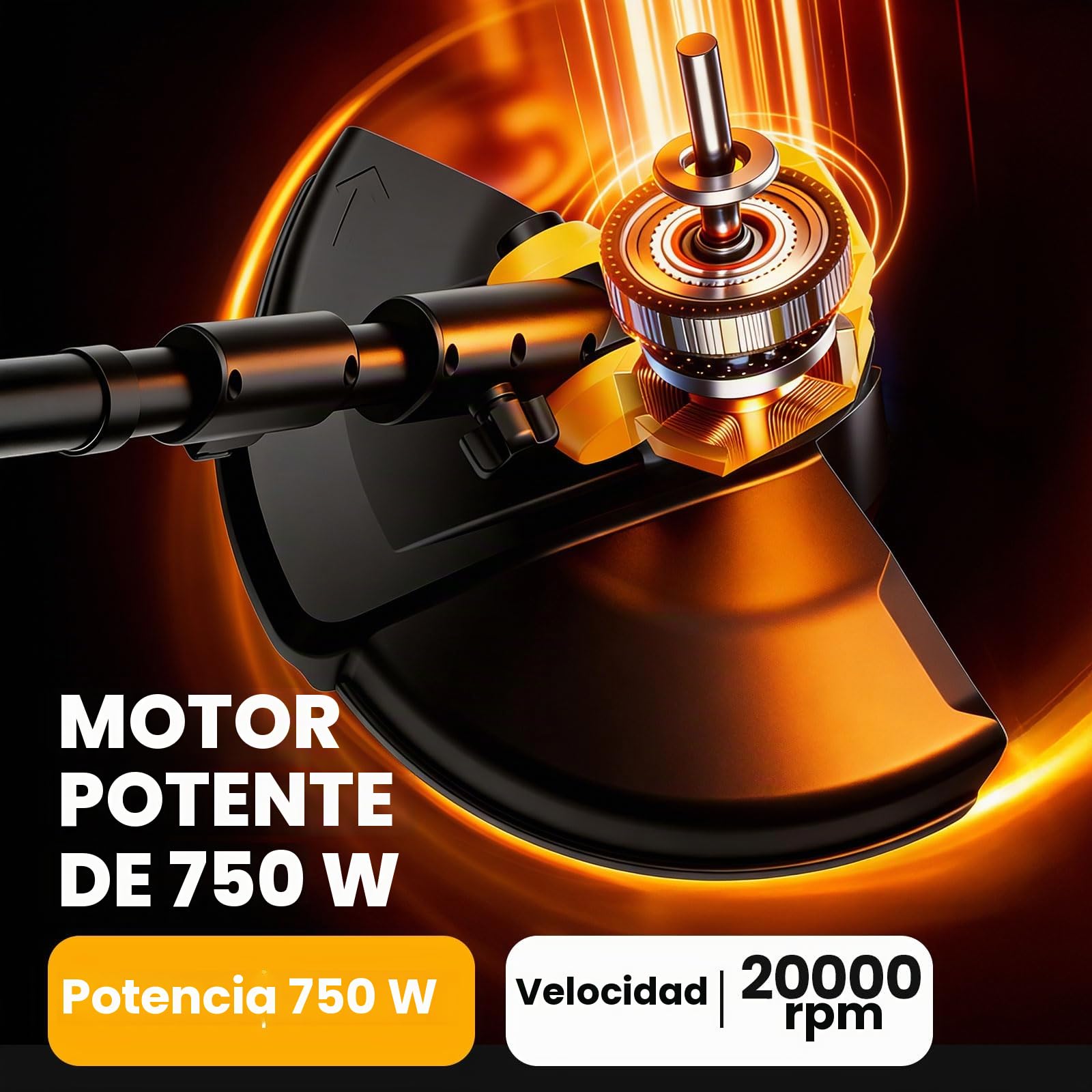 Desbrozadora Bateria con Ruedas, 21V Desbrozadora Electrica con 2 * 3.0 Ah Baterías, 800W Motor sin Escobillas, Ancho de Corte 36CM, Cortabordes Ligero 3 en 1 con 8 Bobinas de Recambio para Jardín