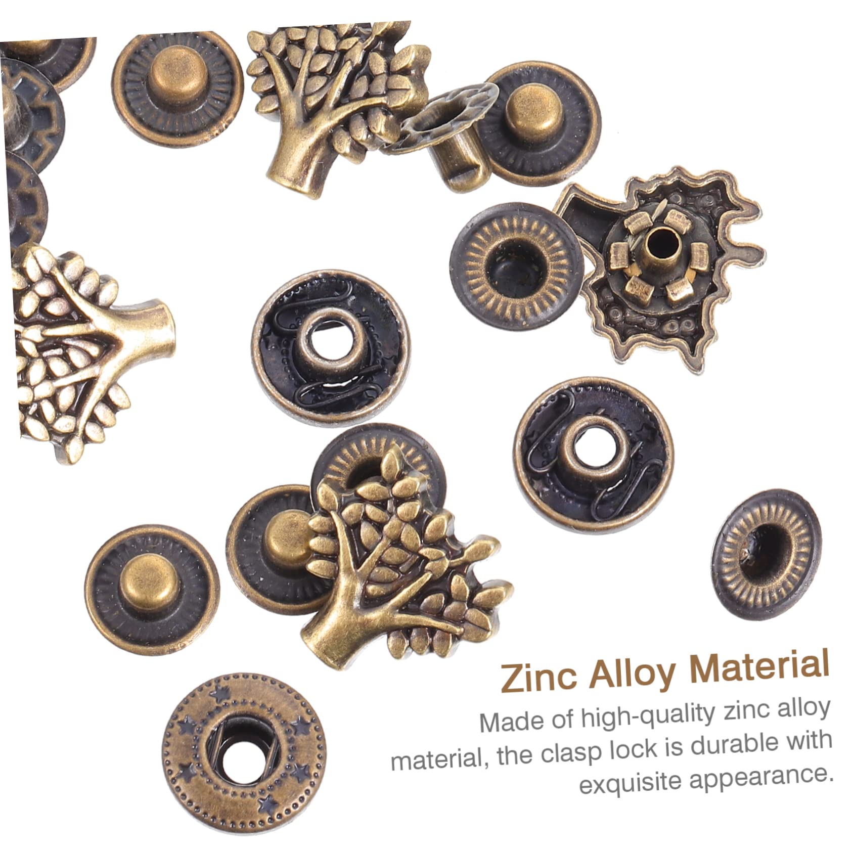 Housoutil 20Sets Zinc Alloy Cartoon Snap Fastener for Durable Clasp Buckle for DIY Crafts Retro Style Easy to Use with Various Materials